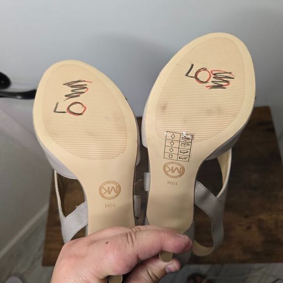 Michael Kors Becky Grey Strappy Stiletto in Pearl Size 10 - Picture 3 of 7